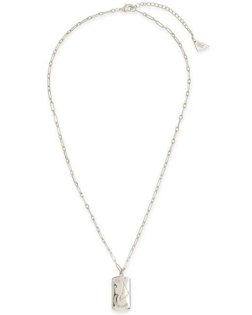 Sterling Forever Multicolor Capricorn Constellation Dog Tag Necklace