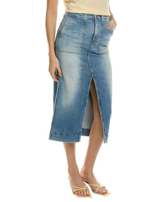 AG Jeans Blue Lana Workwear Midi Skirt
