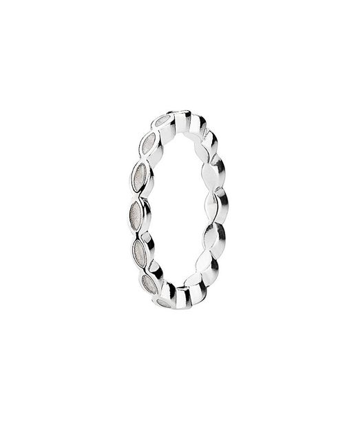 PANDORA Better Together Silver Enamel Stackable Ring in White | Lyst Canada