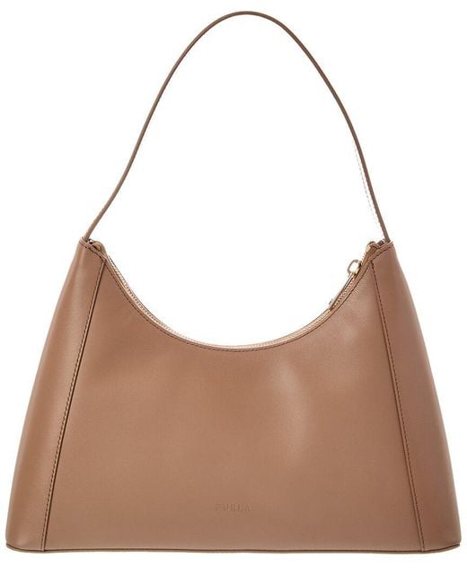 Furla Brown Diamante Leather Shoulder Bag