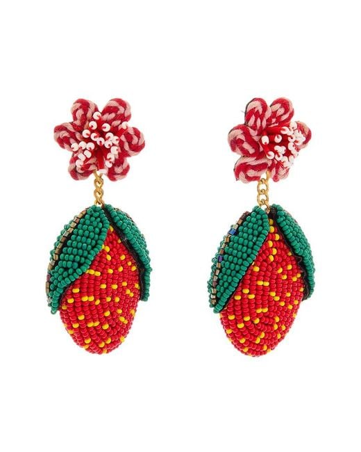 Kenneth Jay Lane Red Plated Dangle Earrings