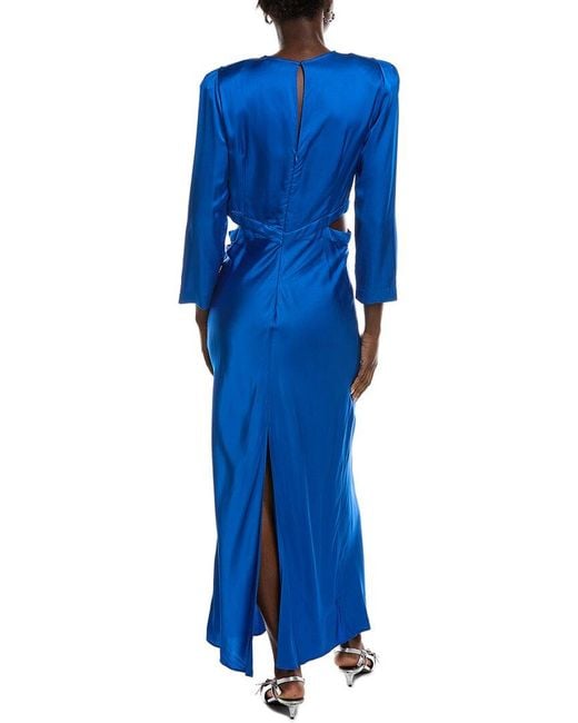 Sandro Blue Woven Maxi Dress