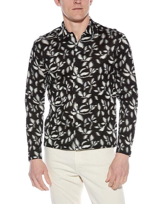 Eton of Sweden Black Floral Jacquard Shirt for men