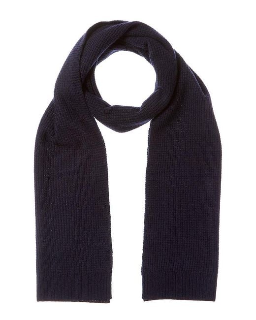 Hannah Rose Blue Waffle Stitch Cashmere Scarf
