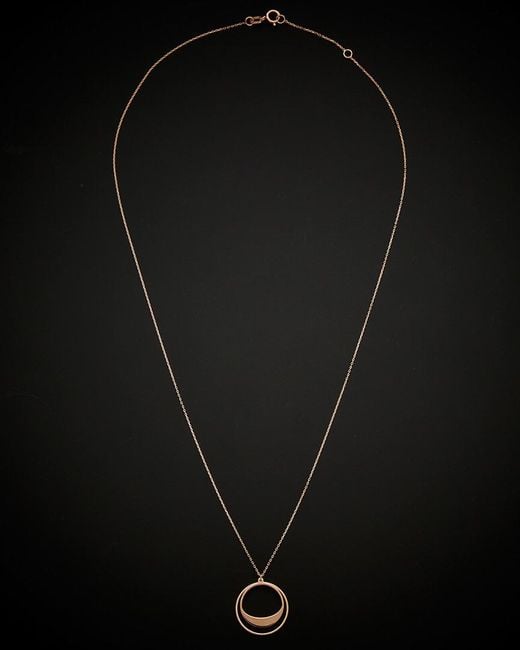 Italian Gold Black 14k Italian Rose Gold Graduated Circles Adjustable Necklace