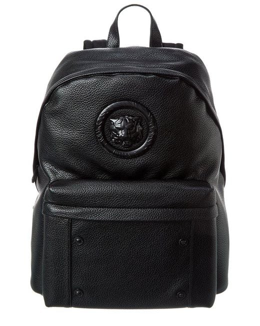 Just Cavalli Black Tiger Embossed Logo Backpack for men