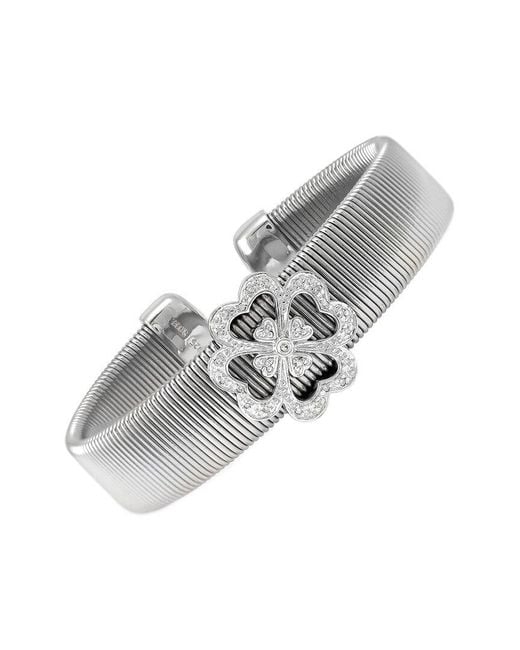 Diamond Select Cuts Gray Steel 0.1 Ct. Tw. Diamond Bangle Bracelet