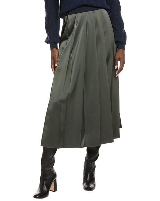 Weekend by Maxmara Gray Managua Wool-Blend Midi Skirt