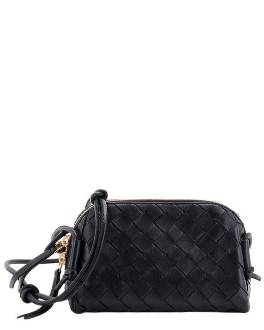 Bottega Veneta Black Intrecciato Nappa Concert Crossbody Pouch Mini (authentic Pre-loved)