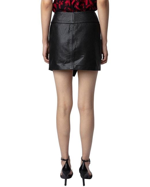 Zadig & Voltaire Black Junko Cuir Biker Leather Skirt