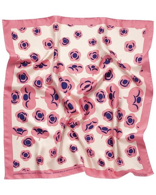 Marimekko Pink Marimekko Lauhtua Tumma Silk Scarf