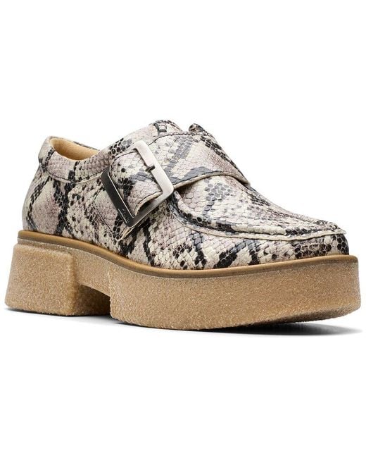 Clarks White Linoso Monk Leather Loafer
