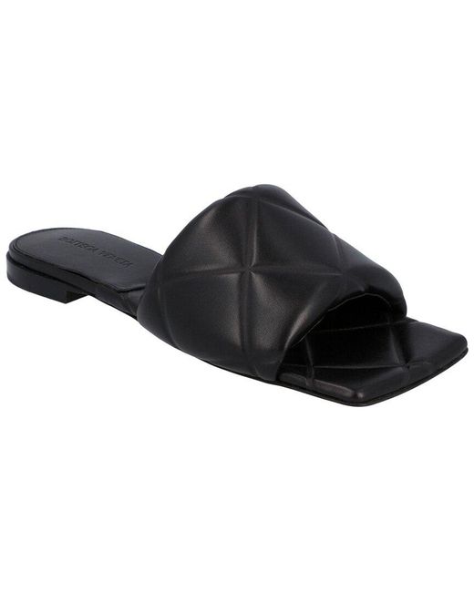 Bottega Veneta Black Lambskin Rubber Lido Sandal (Authentic Pre-Loved)