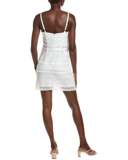 Sam Edelman White Fringe Chemical Lace Mini Dress