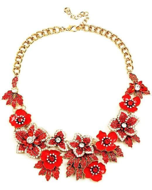 Eye Candy LA Red Crystal Statement Necklace