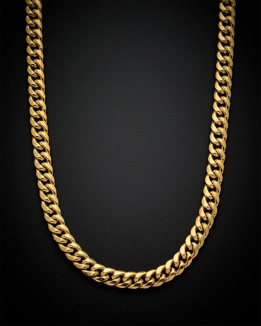 Italian Gold Black 14k Miami Cuban Necklace