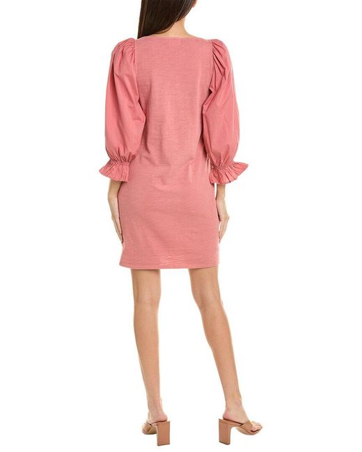 Nation Ltd Pink Oralia Flounce Mini Dress