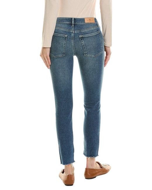 7 For All Mankind Blue Roxanne Petunia Ankle Jean