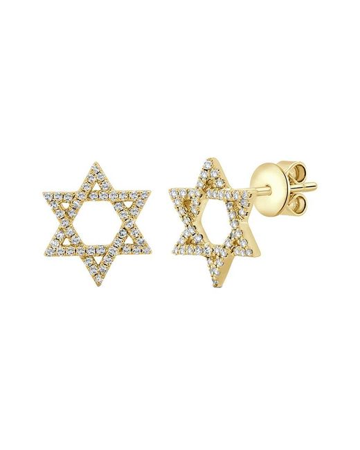 Sabrina Designs Metallic 14k 0.21 Ct. Tw. Diamond Star Of David Earrings