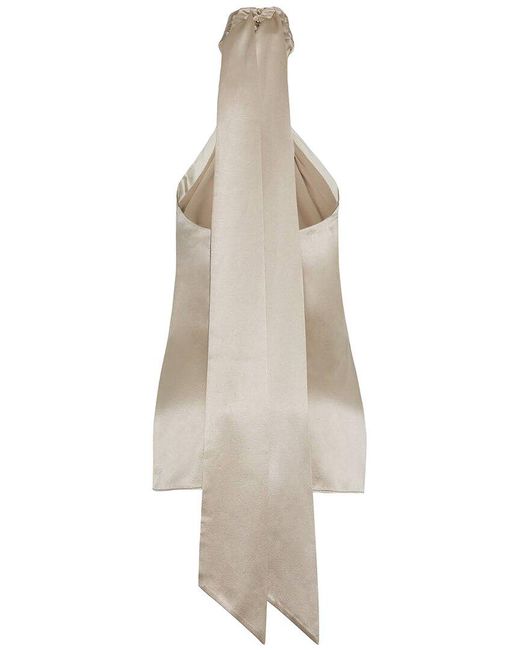 Adam Lippes Natural Thalia Silk Top