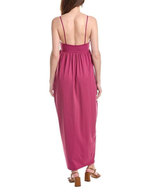 Susana Monaco Red String Pleated Maxi Dress
