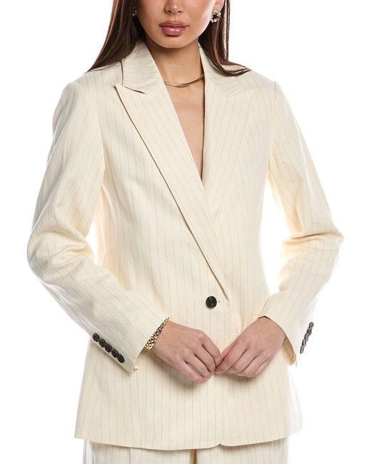 AllSaints Natural Payton Linen-Blend Blazer