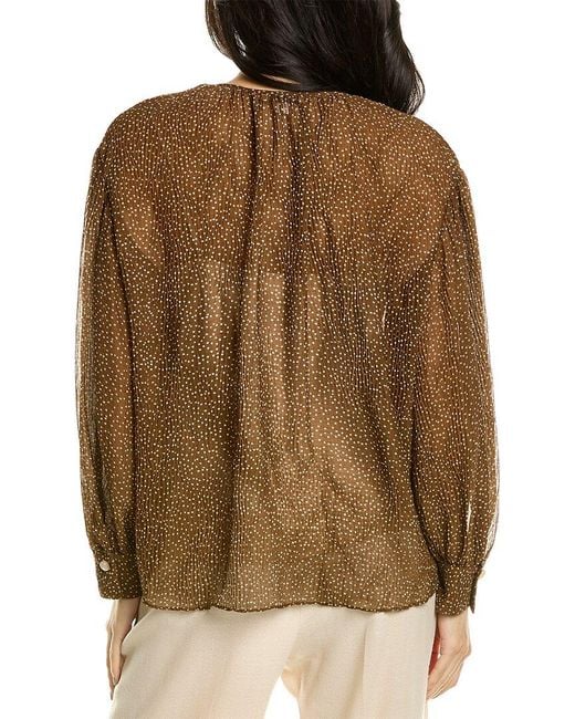 Vince Brown Starry Dot Blouse