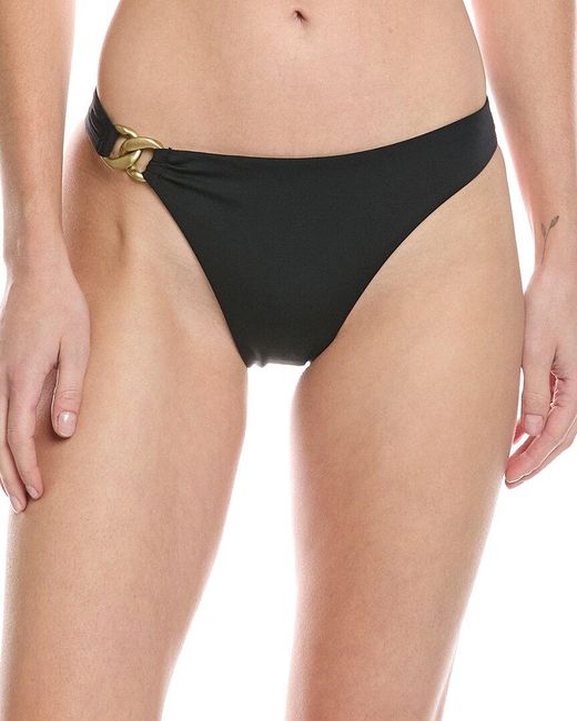 Vitamin A Black Luxe Link Cheeky Bikini Bottom