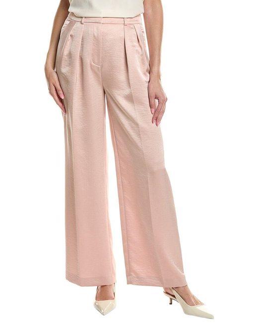 Kenneth Cole Pink Pleated High-Rise Wide Leg Pant
