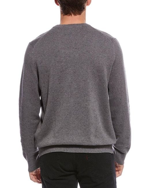 Scotch & Soda Gray Textured Stitch Crewneck Sweater for men