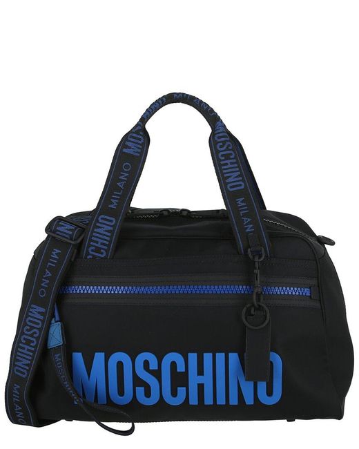 Moschino Black Recycled Nylon Duffel Bag for men
