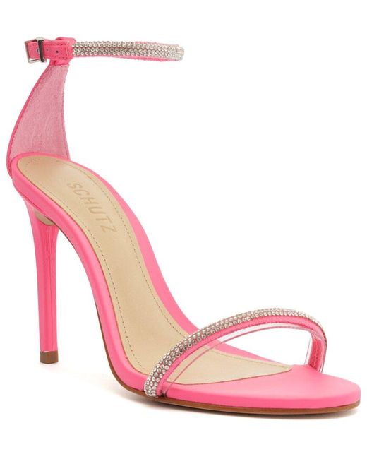 SCHUTZ SHOES Pink Fabienne Leather & Patent Sandal