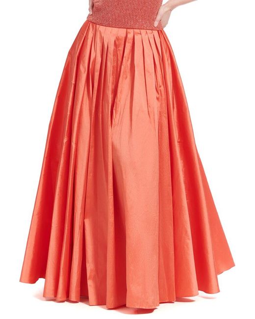 EMILY SHALANT Red Taffeta Ballgown Skirt