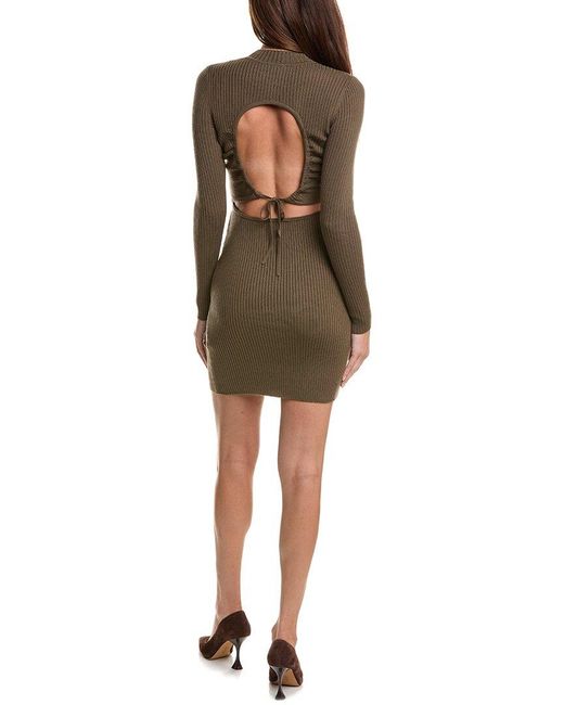 Sandro Brown Open Back Wool-Blend Knit Dress