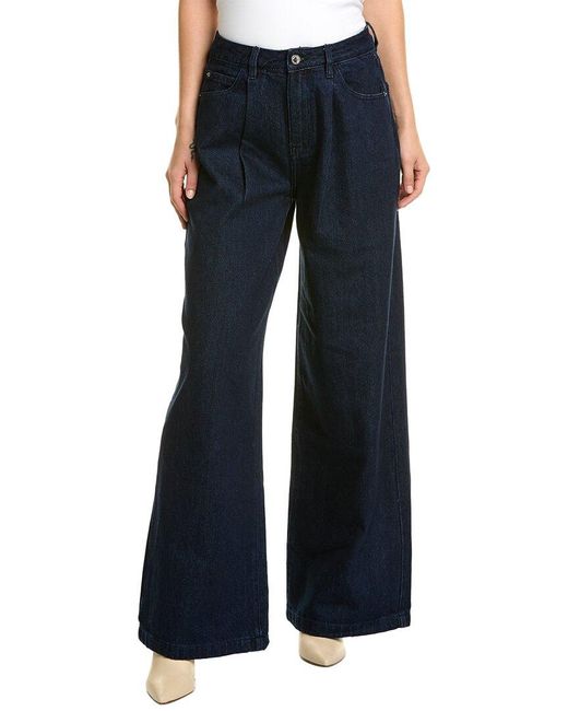 WeWoreWhat Blue High-rise Wide Leg Pant