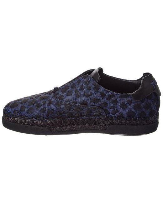 Tod's Blue Gomma Canvas & Leather Sneaker