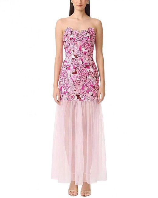 MIRA RICHI Pink Embellished Maxi Dress