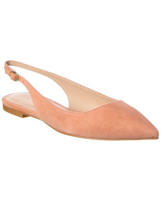 Stuart Weitzman Pink Mara Suede Slingback Flat