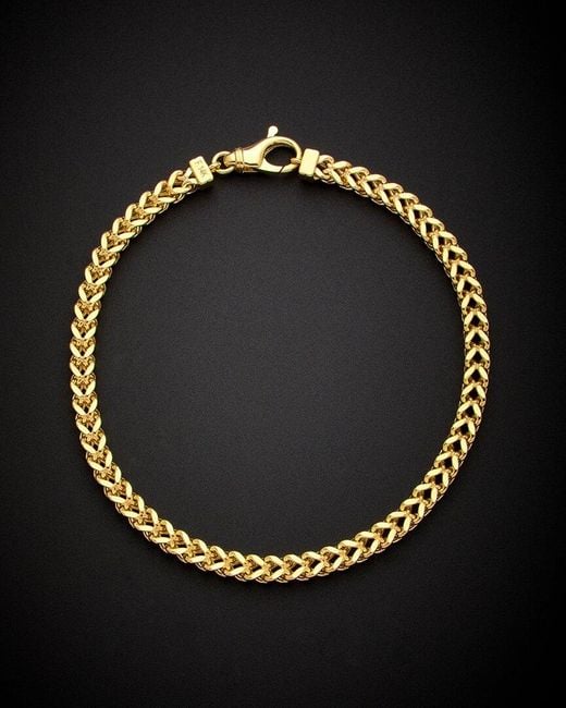 Italian Gold Black 14k Franco Link Bracelet