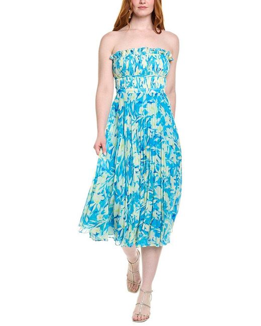 AMUR Blue Scottie Midi Dress