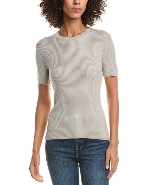 Rag & Bone Gray Annalise Rib Wool-Blend Sweater