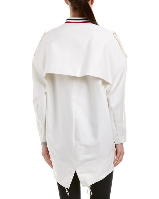 Moncler White Silk-blend Coat