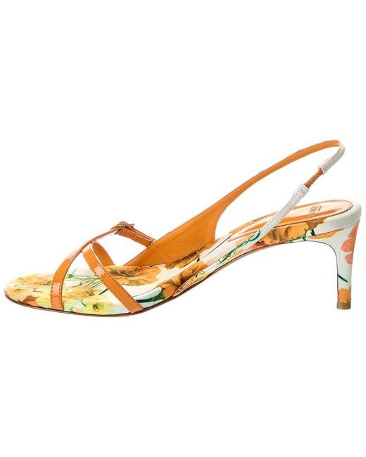 Alexandre Birman Metallic Maia 60 Canvas & Leather Slingback Sandal