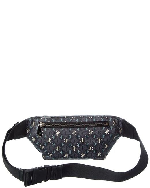 Jimmy Choo Gray Finsley Coated Canvas Belt Bag