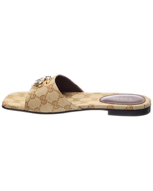 Gucci White Gg Canvas Sandal
