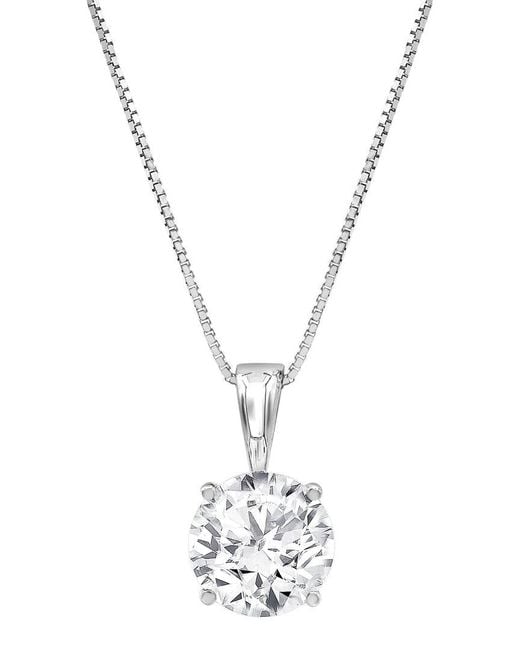 Lab Grown Diamonds Metallic 14k 1.75 Ct. Tw. Lab Grown Diamond Solitaire Pendant