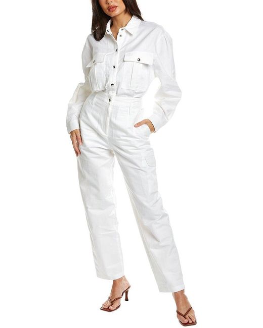 IRO White Touza Linen-blend Jumpsuit