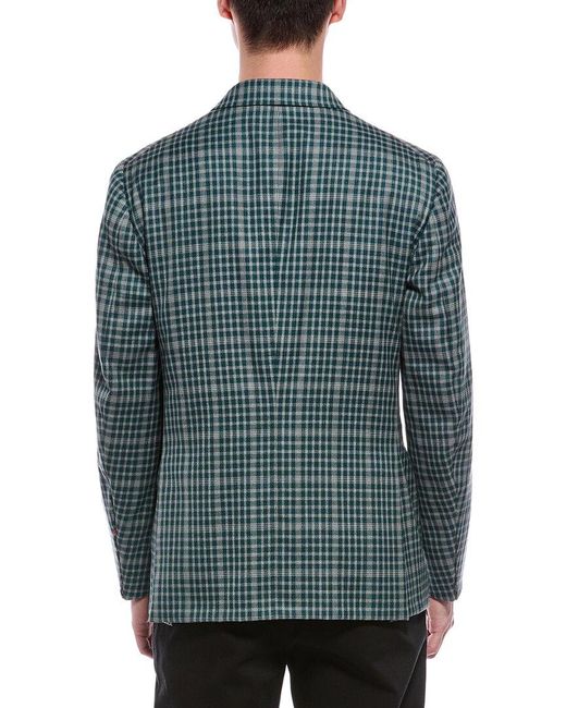 Isaia Blue Wool Jacket for men