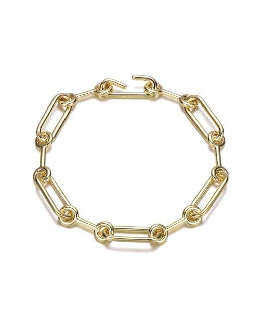 Rachel Glauber Metallic 14k Plated Link Chain Bracelet