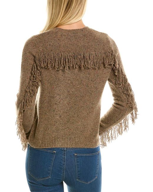 Autumn Cashmere Brown Fringed Cashmere Sweater